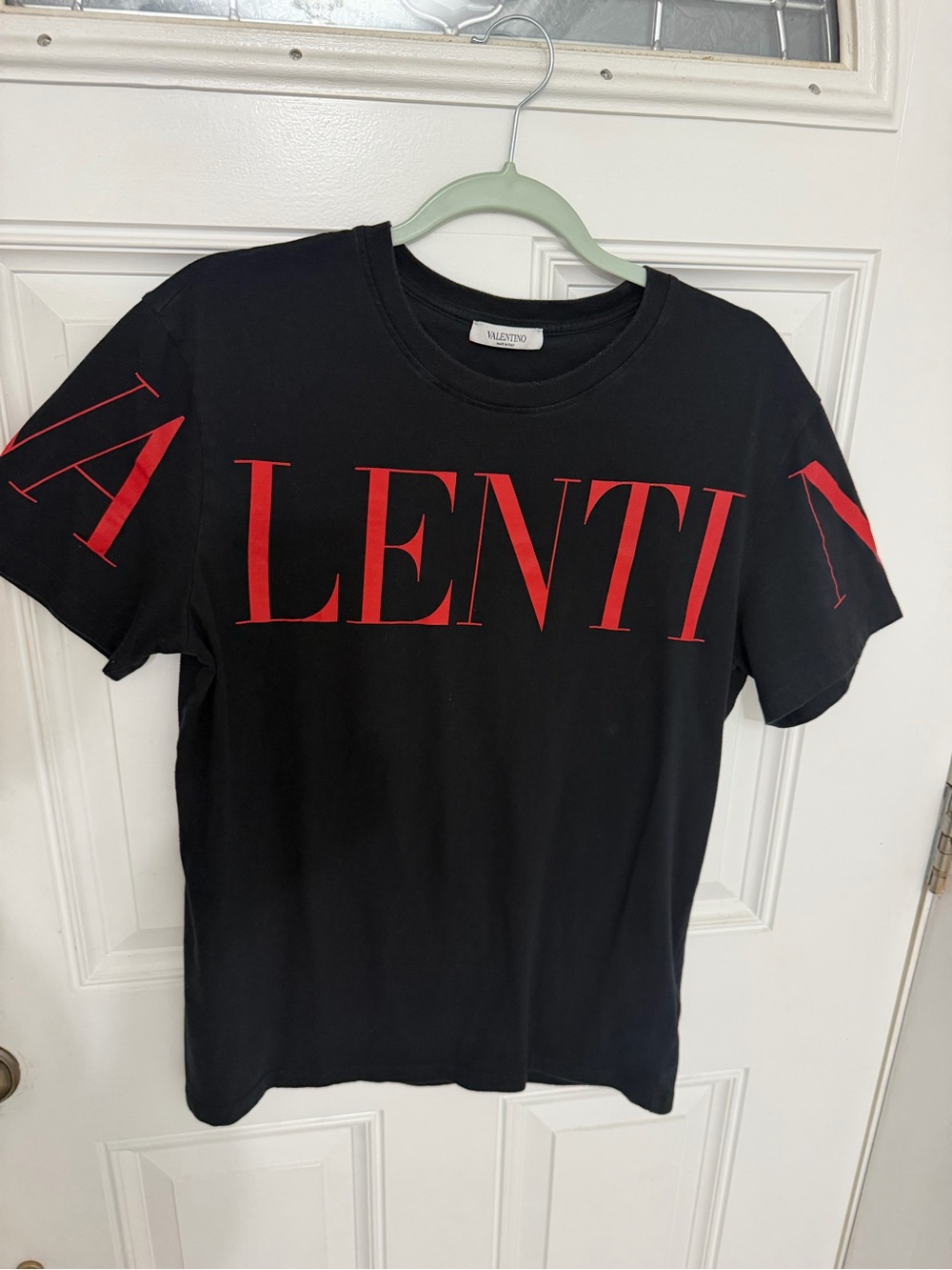 Valentino Black T-Shirt with Red Lettering Authentic ✅